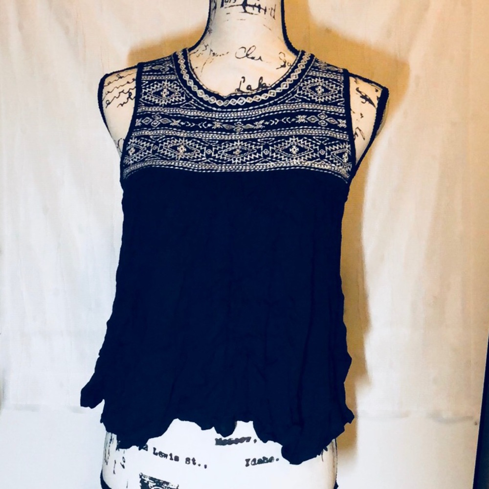 Iris blue and white pattern blouse